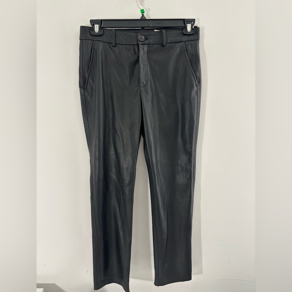Zara Women’s Medium Faux Leather Pants Bootcut Midrise Business Casual Party
